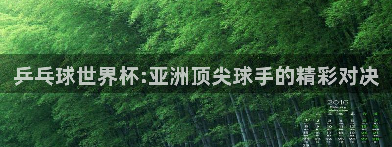 足球世界杯2026：乒乓球世界杯:亚洲顶尖球手的精彩对决